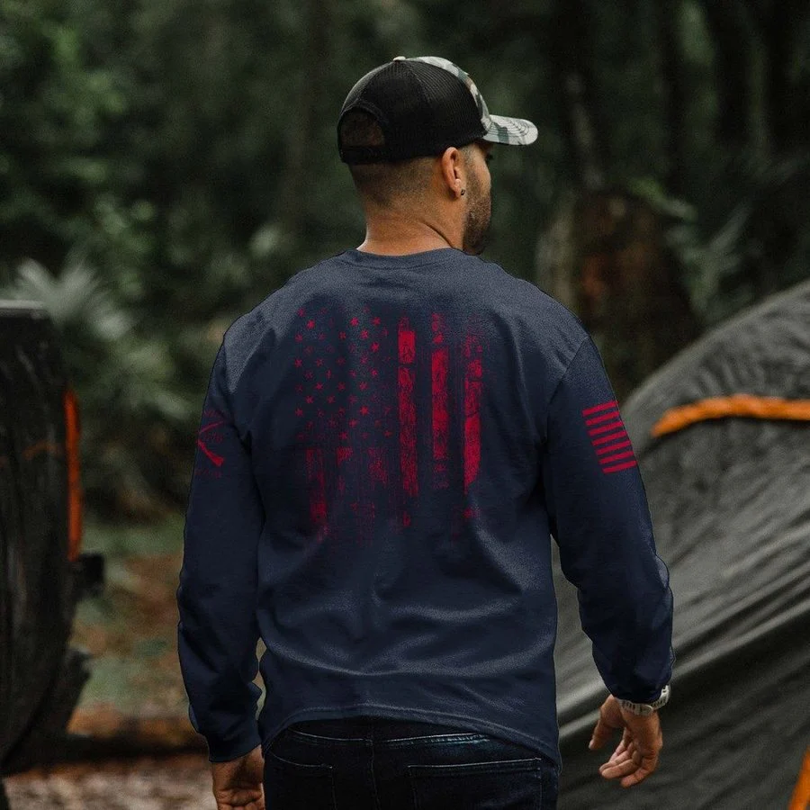 1776 Flag Long Sleeve - Navy - Image 2