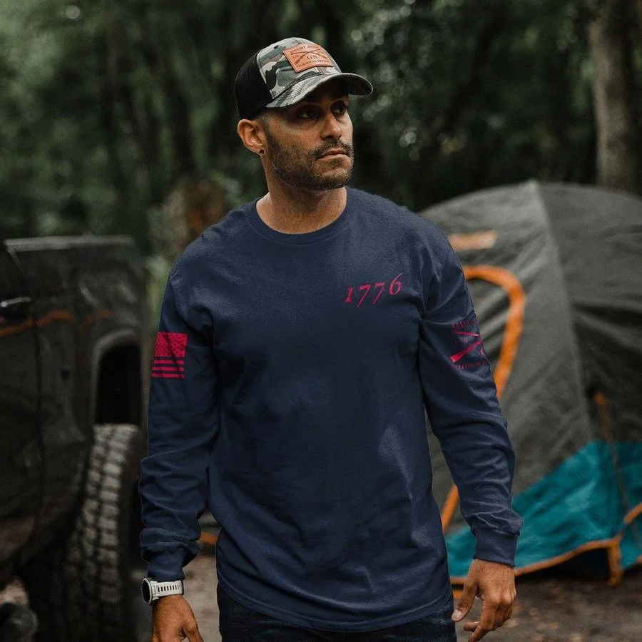 1776 Flag Long Sleeve - Navy - Image 3