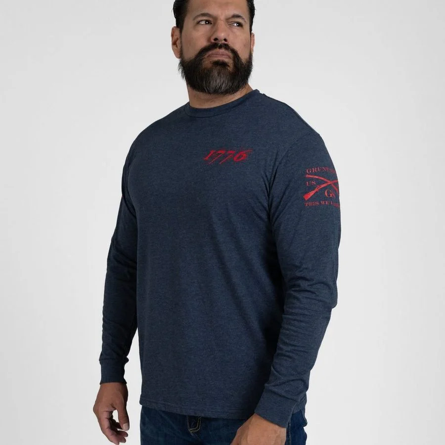 1776 Flag Long Sleeve - Navy - Image 7