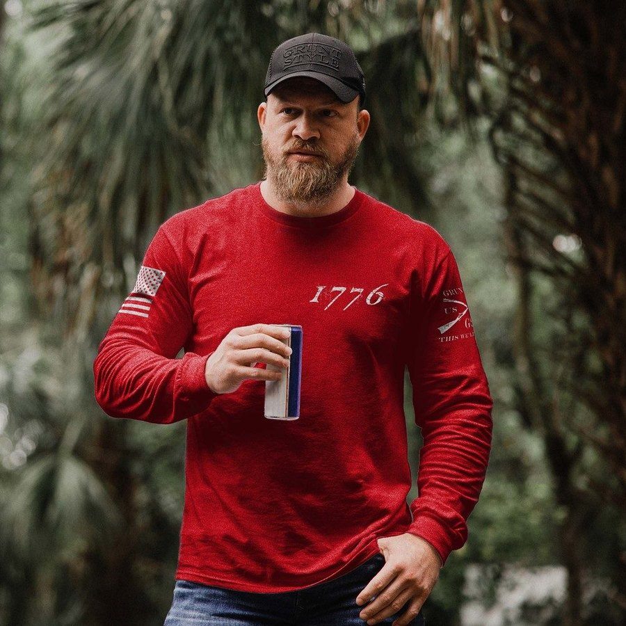 1776 Flag Long Sleeve - Red - Image 4