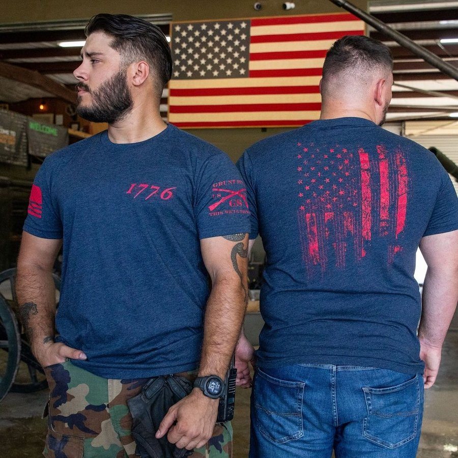 1776 Flag T-Shirt - Midnight Navy - Image 3