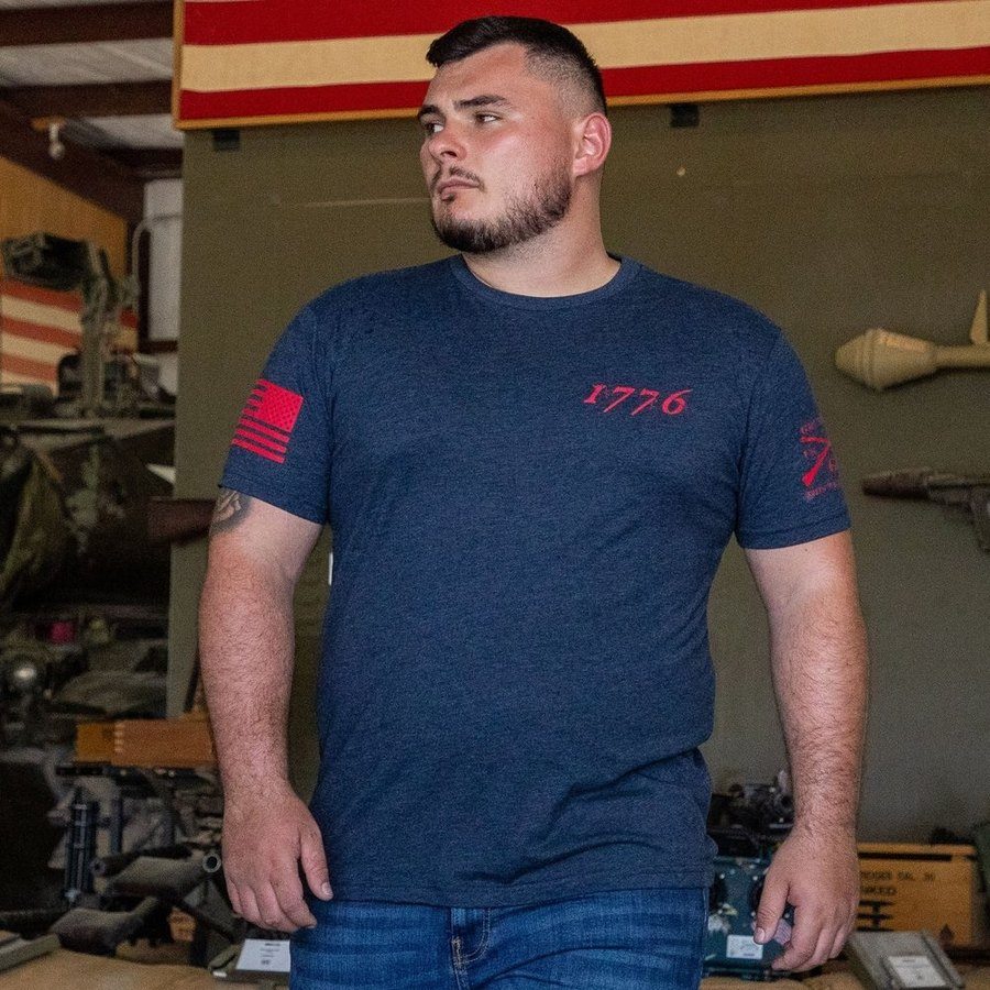 1776 Flag T-Shirt - Midnight Navy - Image 4