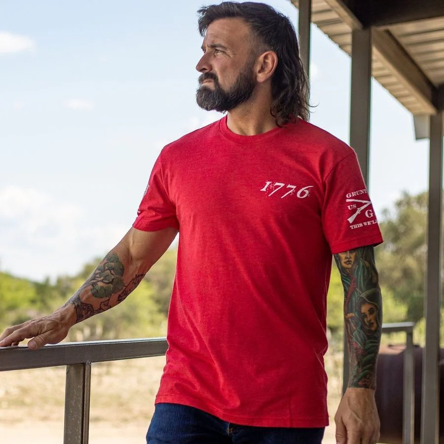 1776 Flag T-Shirt - Red - Image 5