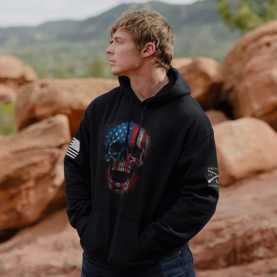 American Reaper Skull Hoodie - Black - Image 3