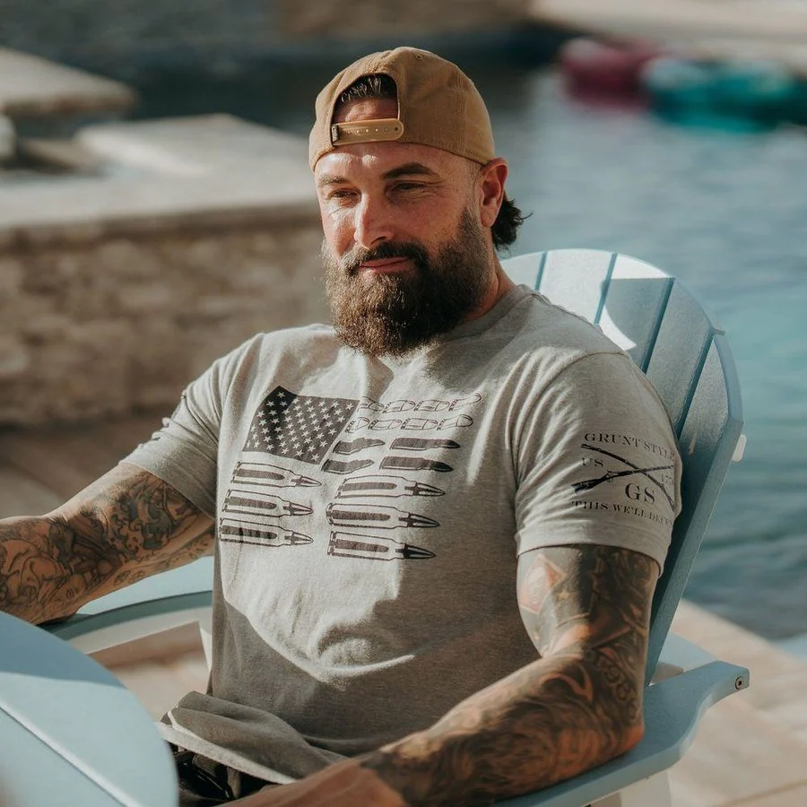 Ammo Flag T-Shirt - Dark Heather Gray - Image 3
