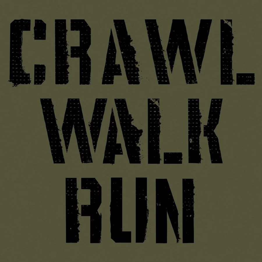 Army - Crawl, Walk, Run T-Shirt - Military Green - Image 4