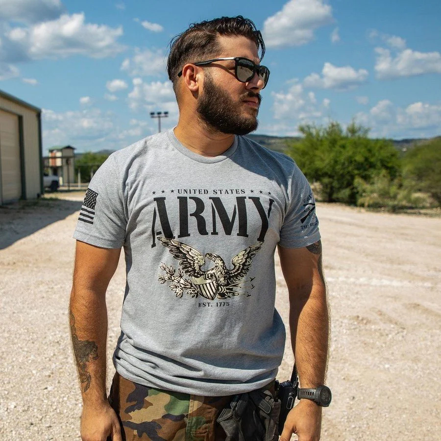 Army - Eagle T-Shirt - Dark Heather Gray - Image 3