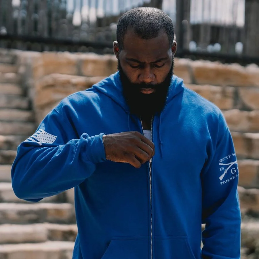 Basic Full-Zip Hoodie - Royal - Image 3