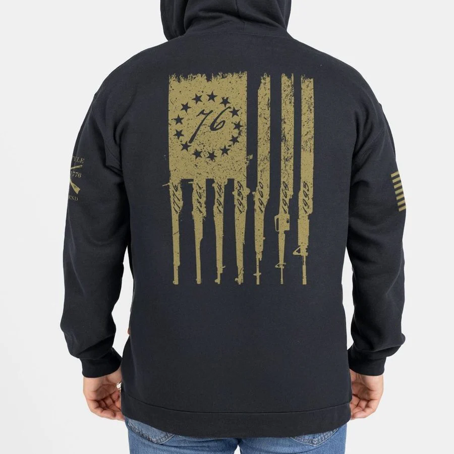Betsy Rifle Flag Full-Zip Hoodie - Black - Image 6