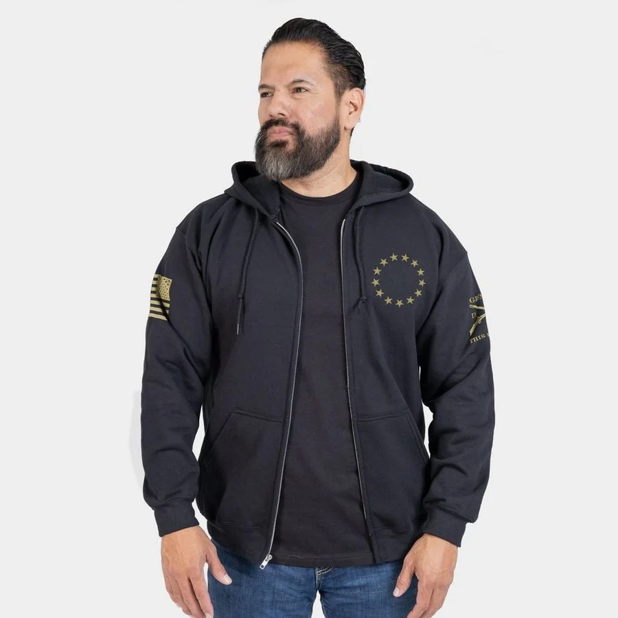 Betsy Rifle Flag Full-Zip Hoodie - Black - Image 7