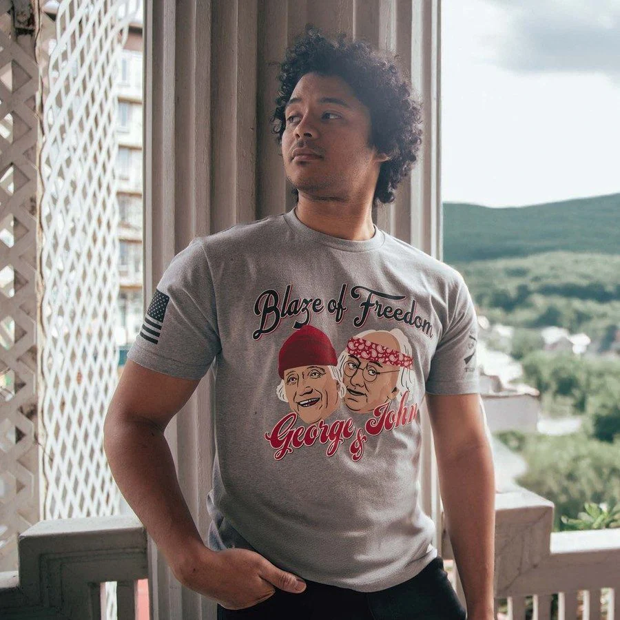 Blaze of Freedom T-Shirt - Dark Heather Gray - Image 4
