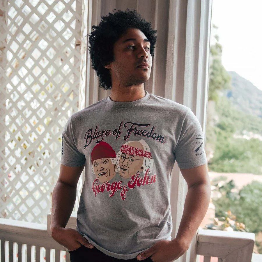 Blaze of Freedom T-Shirt - Dark Heather Gray - Image 5