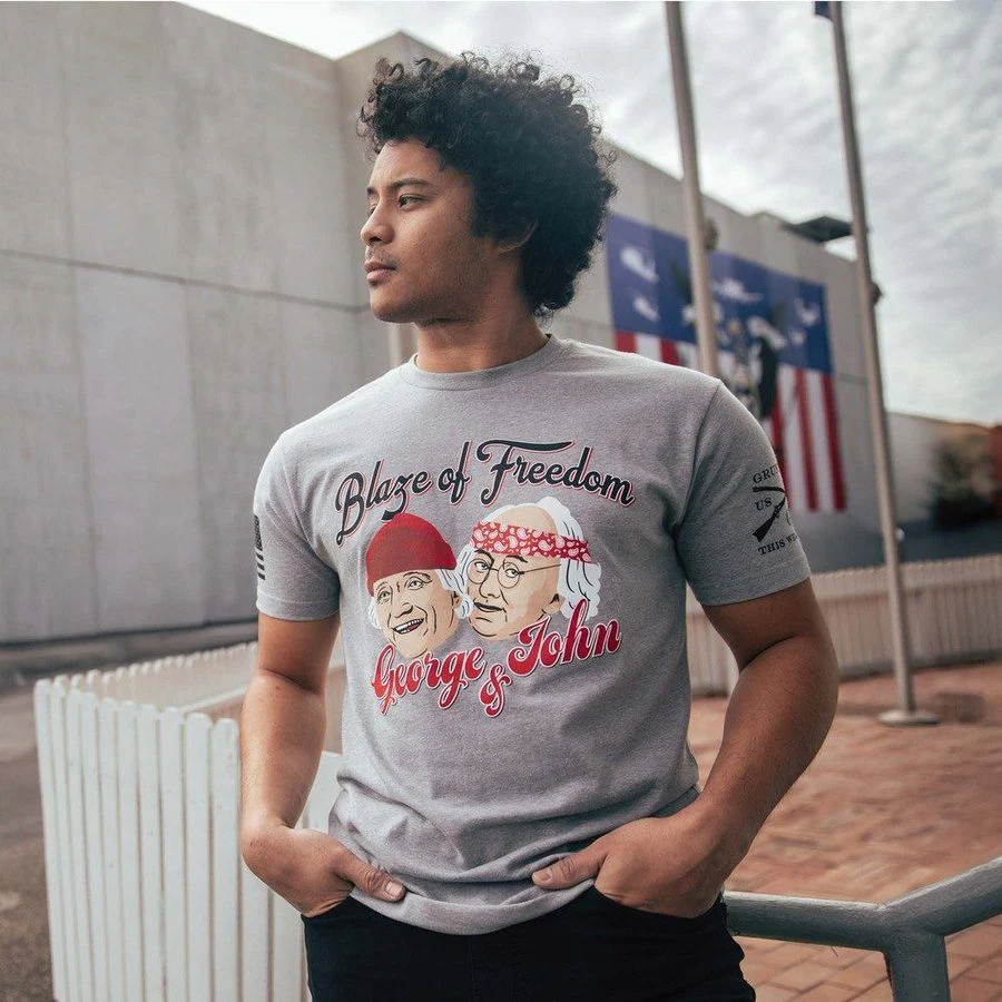 Blaze of Freedom T-Shirt - Dark Heather Gray - Image 6