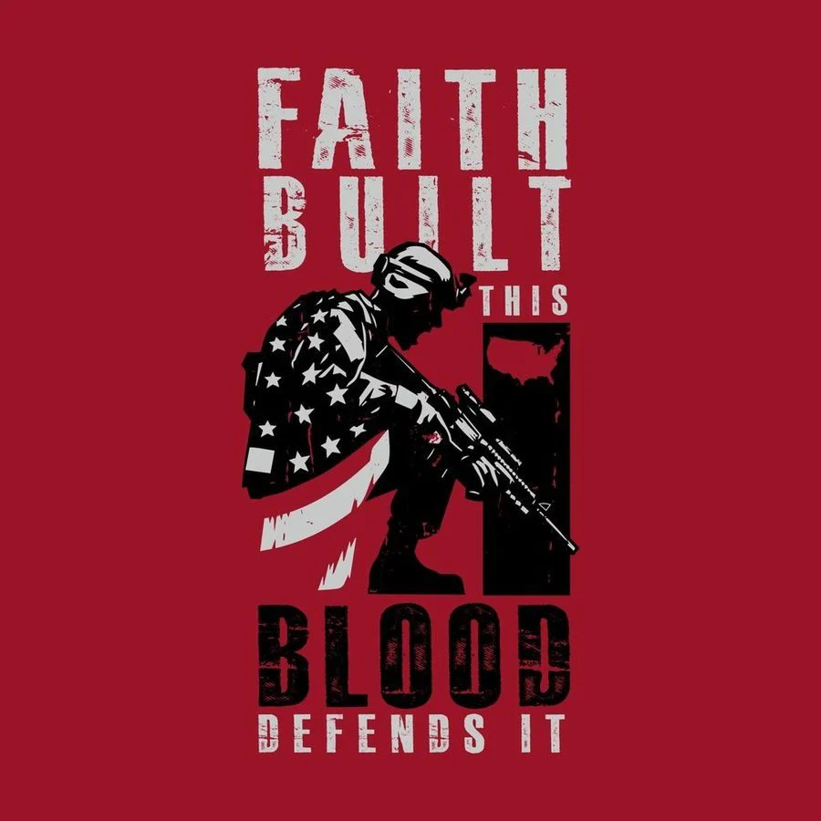 Blessed Be The Defender T-Shirt - Red - Image 4