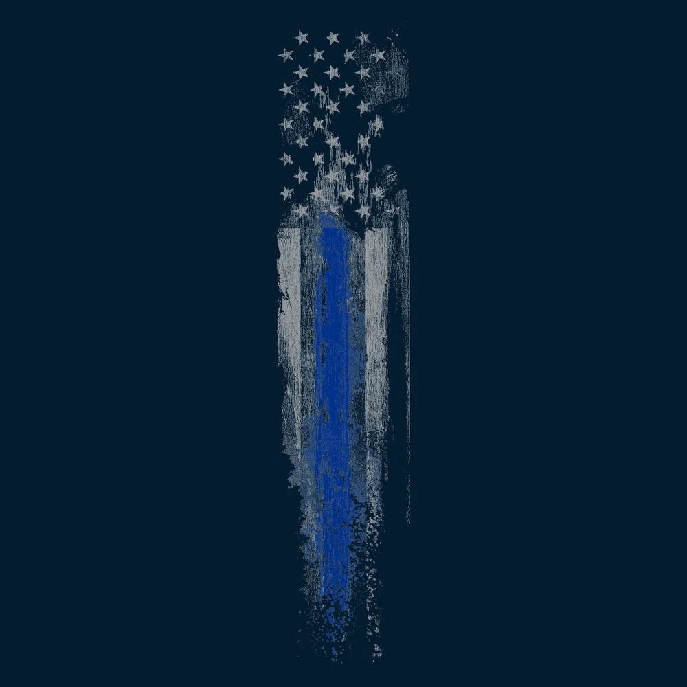 Blue Line Flag T-Shirt - Navy - Image 3