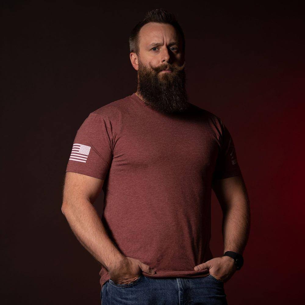 Club Member - Men's Basic T-Shirt - Heather Burgundy - Image 2
