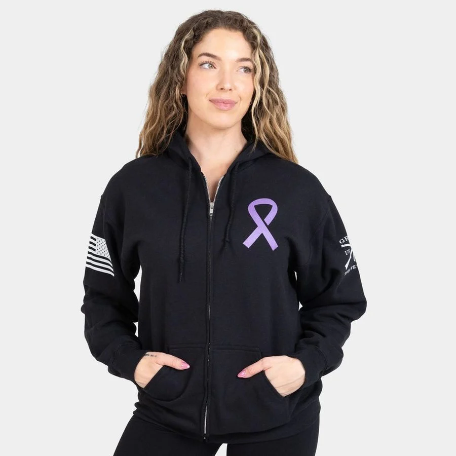 F*ck Cancer Full-Zip Hoodie - Black - Image 10