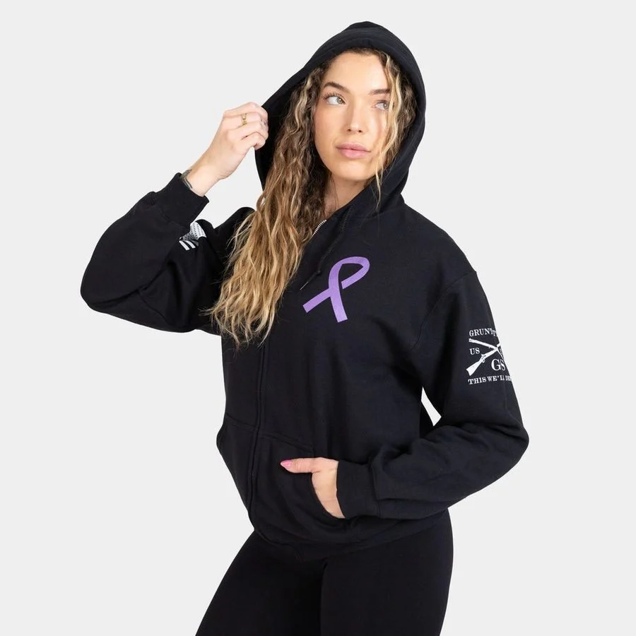 F*ck Cancer Full-Zip Hoodie - Black - Image 11