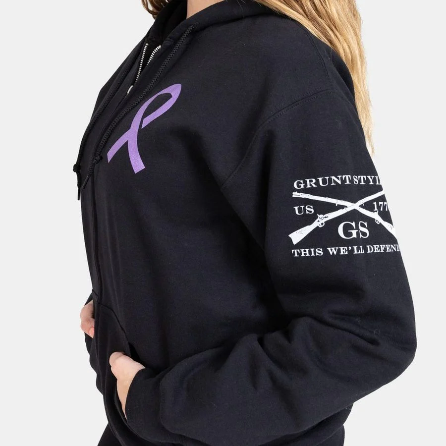 F*ck Cancer Full-Zip Hoodie - Black - Image 13