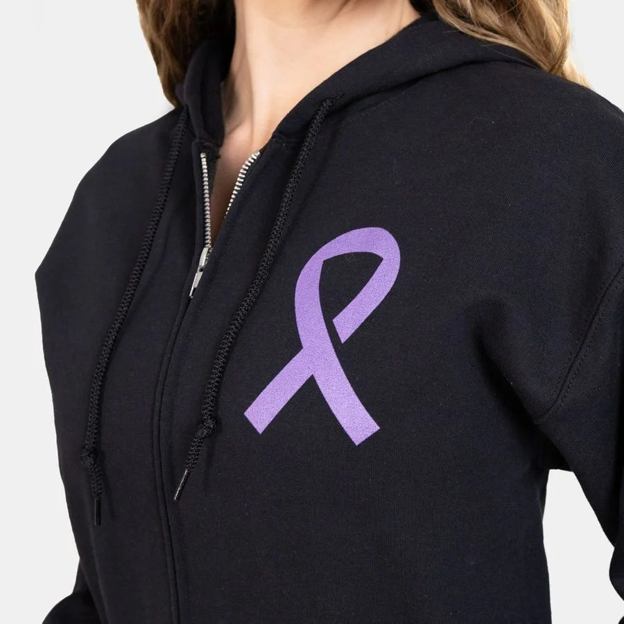 F*ck Cancer Full-Zip Hoodie - Black - Image 14