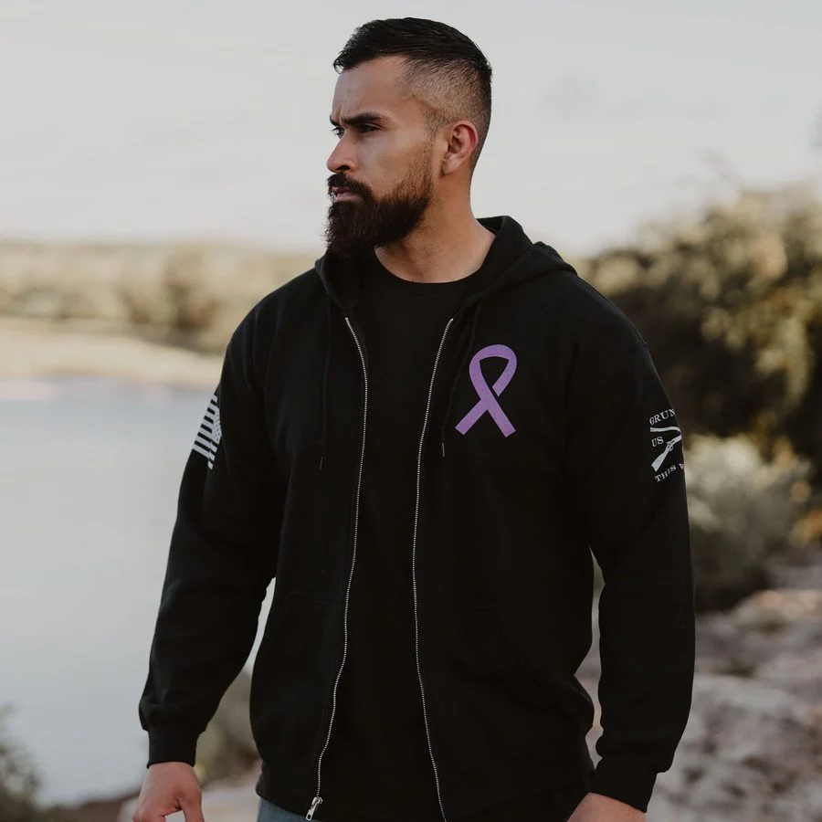 F*ck Cancer Full-Zip Hoodie - Black - Image 3