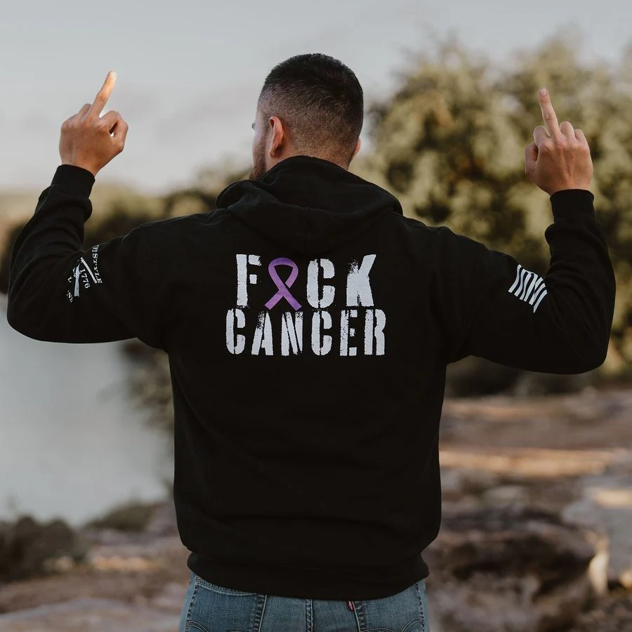 F*ck Cancer Full-Zip Hoodie - Black - Image 4