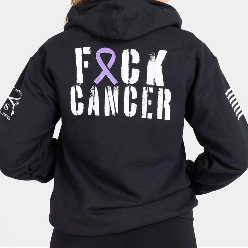 F*ck Cancer Full-Zip Hoodie - Black - Image 7