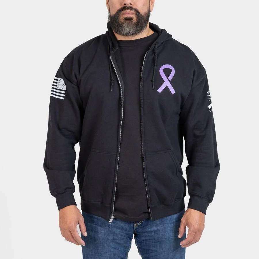 F*ck Cancer Full-Zip Hoodie - Black - Image 8
