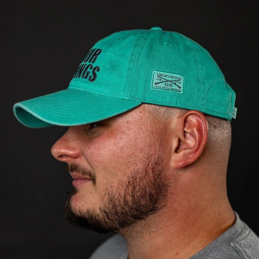 F*ck Your Feelings Dad Hat - Aqua - Image 3