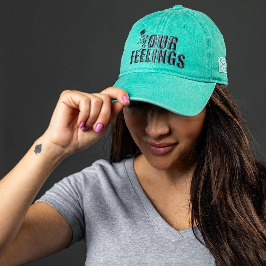 F*ck Your Feelings Dad Hat - Aqua - Image 4