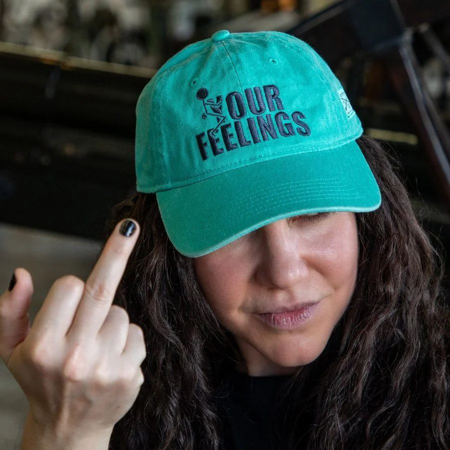 F*ck Your Feelings Dad Hat - Aqua - Image 5