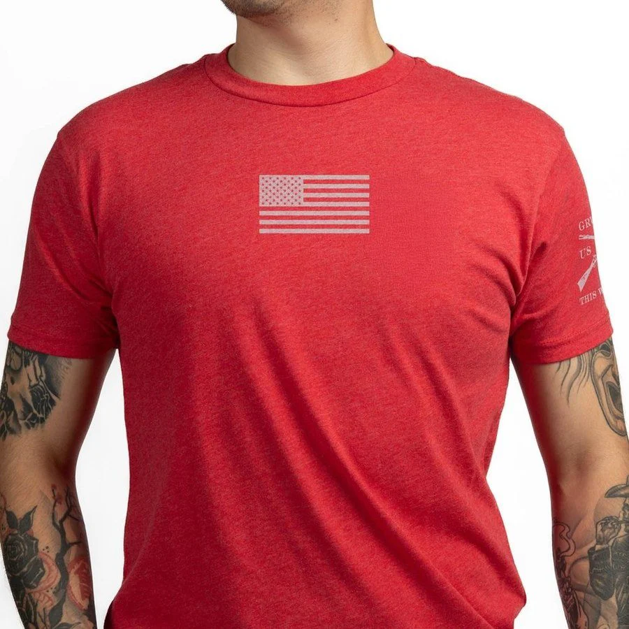Freedom Flag T-Shirt - Red - Image 3
