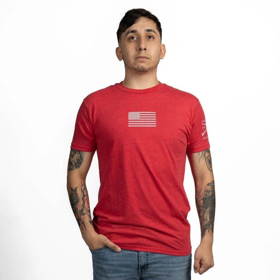 Freedom Flag T-Shirt - Red - Image 5