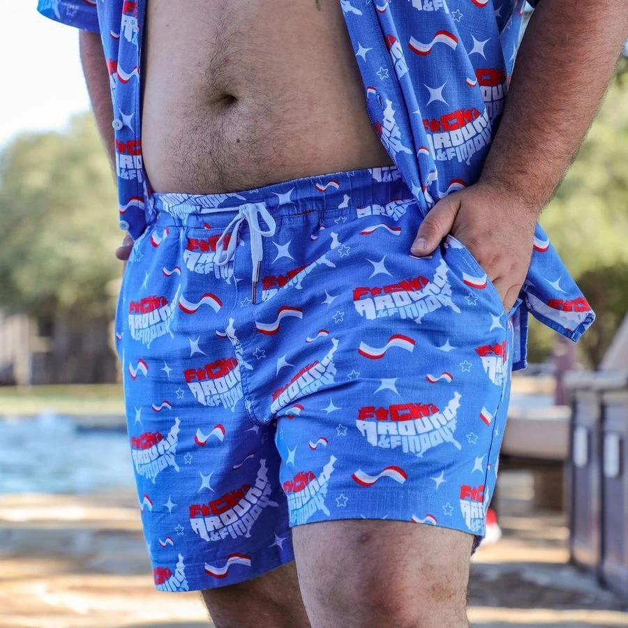 Getaway Casual Shorts - FAFO - Light Blue - Image 4