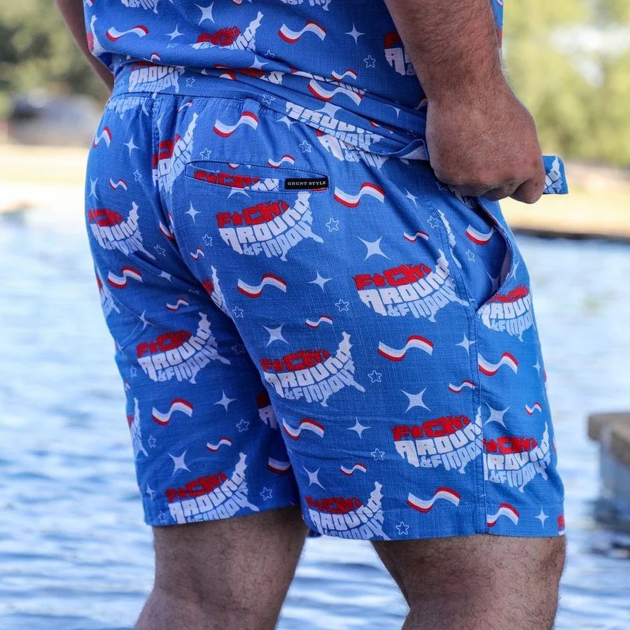 Getaway Casual Shorts - FAFO - Light Blue - Image 5