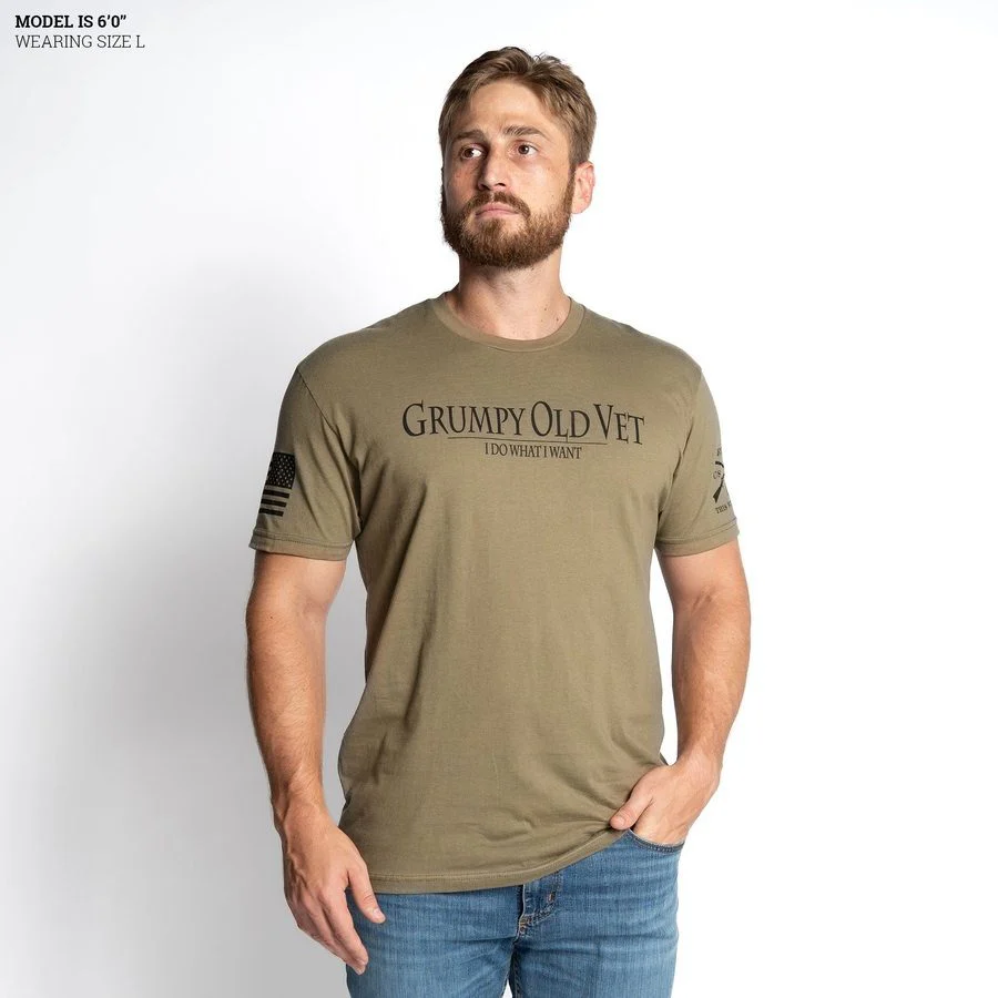 Grumpy Old Vet T-Shirt - Military Green - Image 6