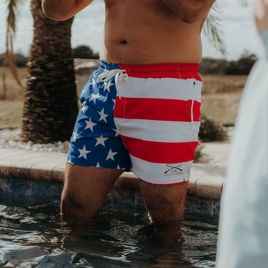 Grunt Short 5" Inseam - American Flag - Image 3