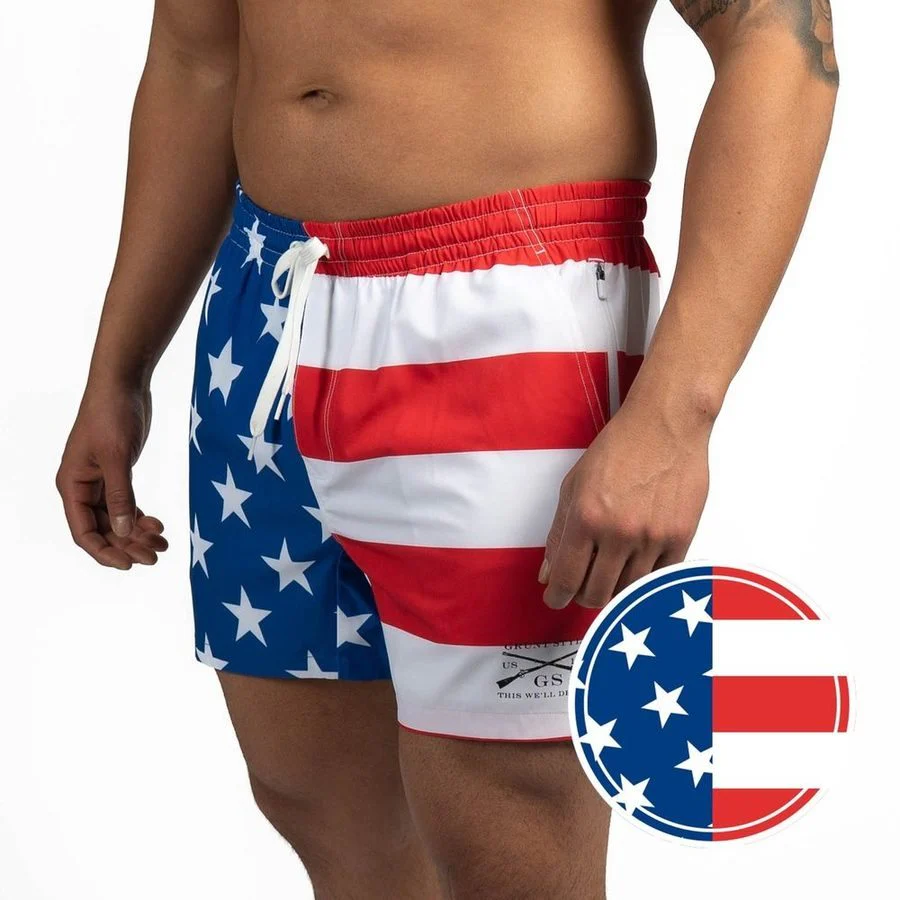 Grunt Short 5" Inseam - American Flag - Image 6