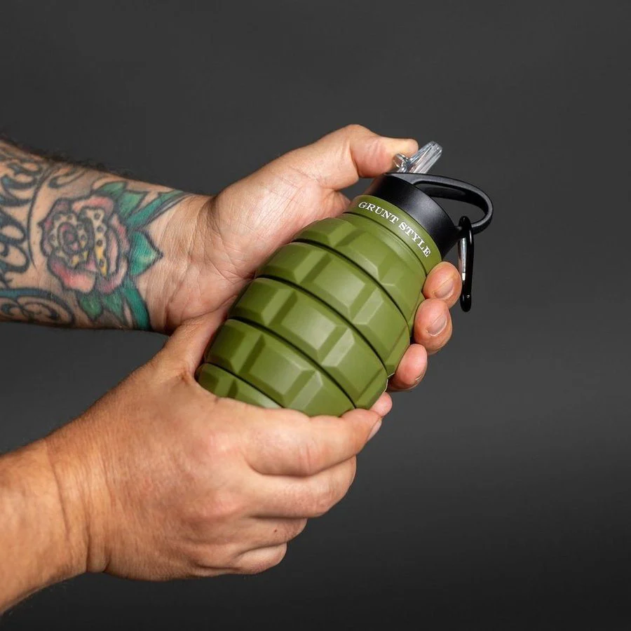 Grunt Style Military Green Hydro Blast: Collapsible Bottle - Image 3
