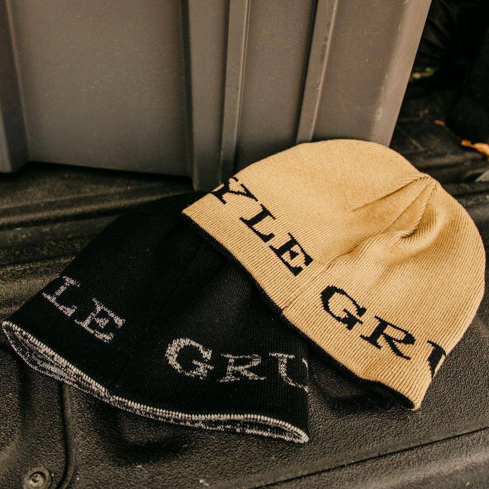 Reversible Skull Cap Beanie - Black and Tan - Image 5