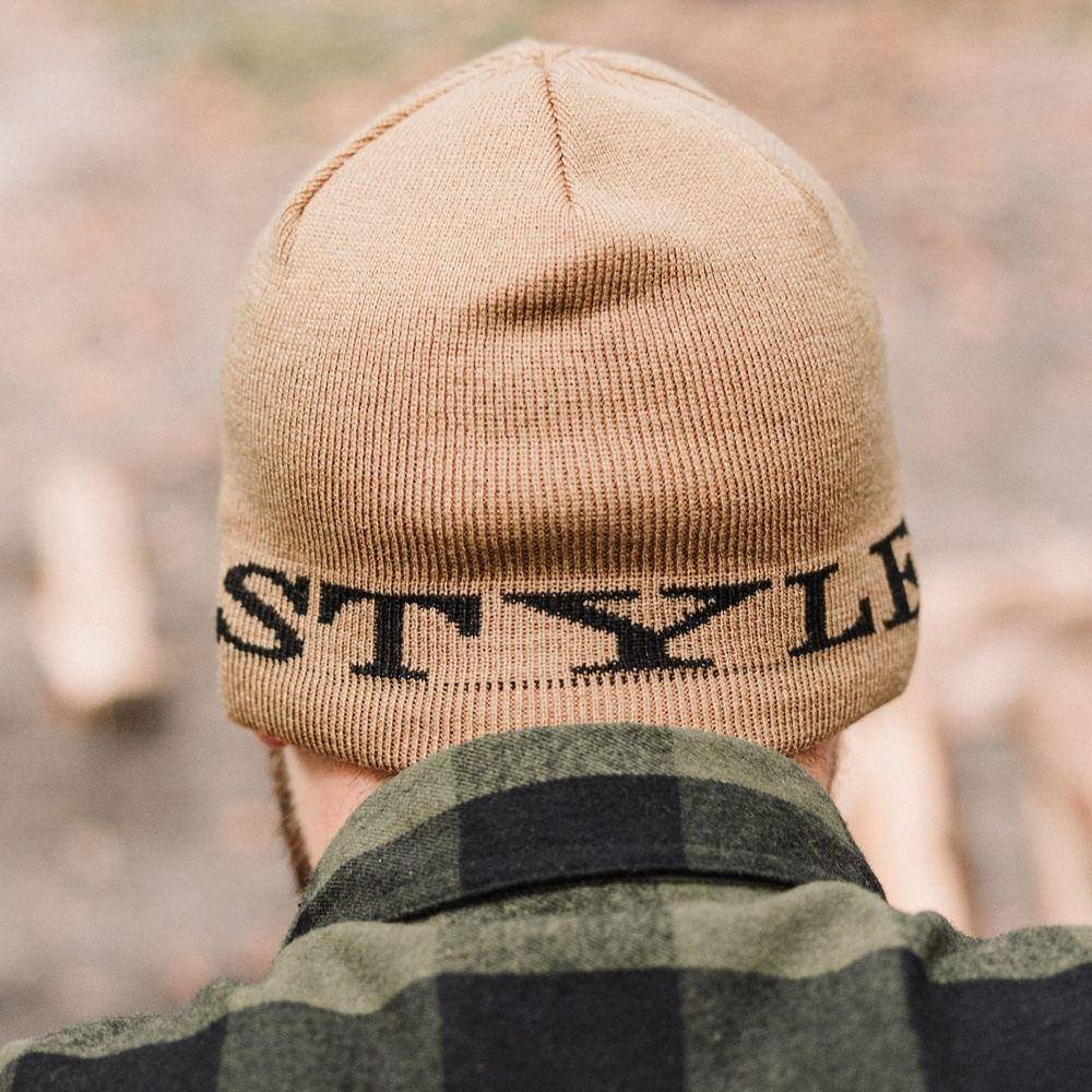 Reversible Skull Cap Beanie - Black and Tan - Image 6