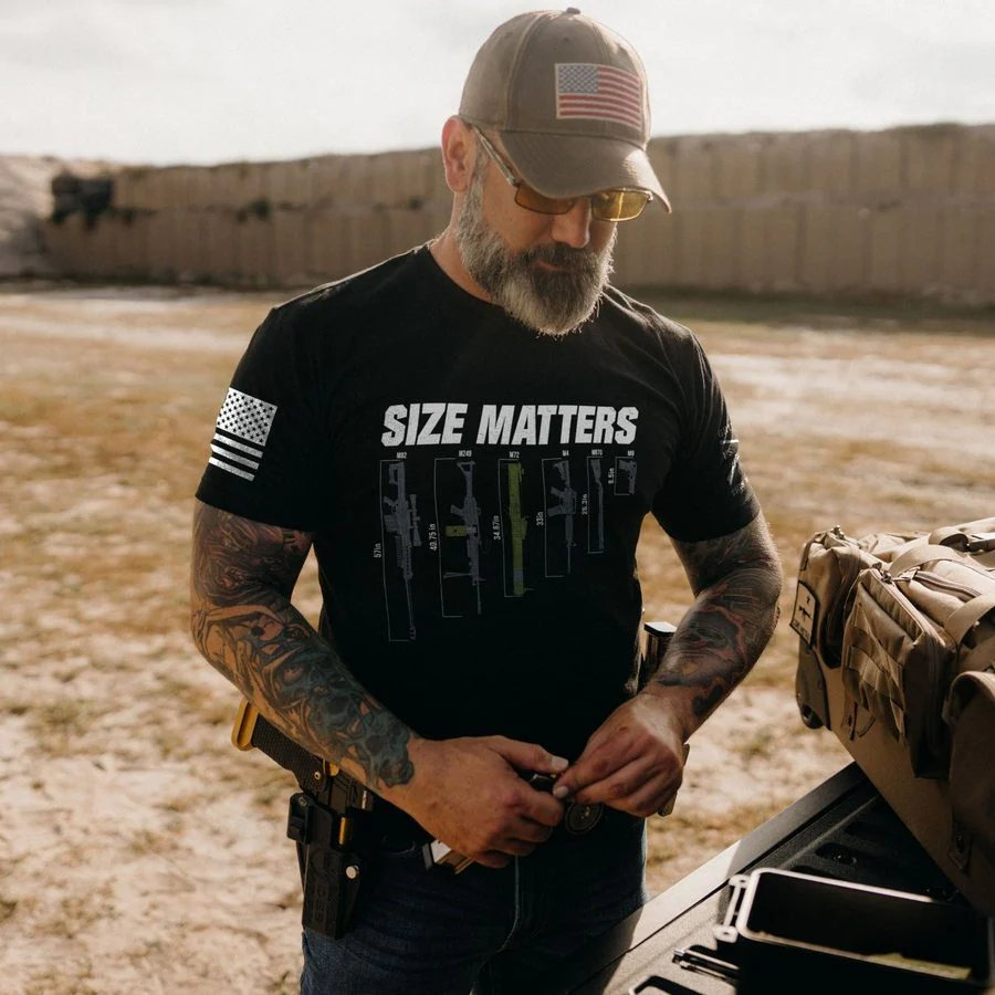 Gun Size Matters T-Shirt - Black - Image 4
