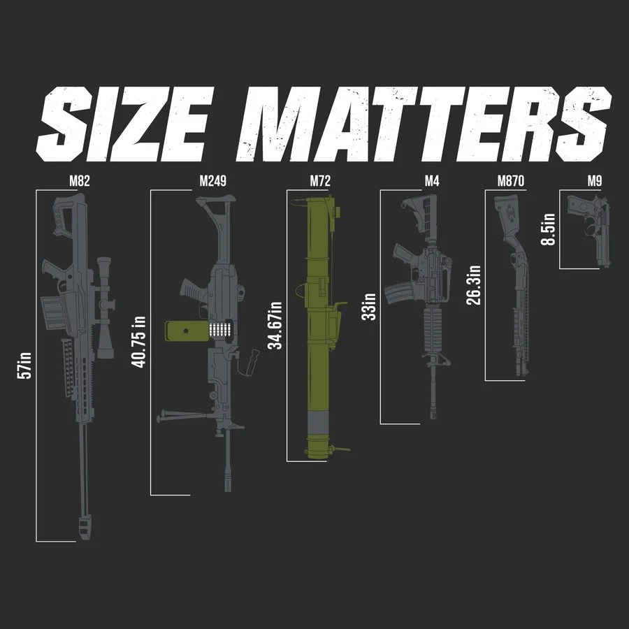 Gun Size Matters T-Shirt - Black - Image 5
