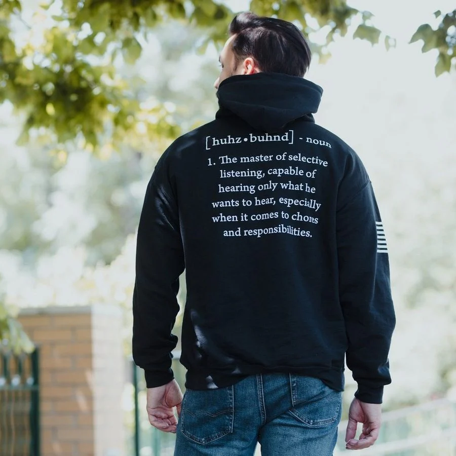 Husband Defined Hoodie - Black - Image 3