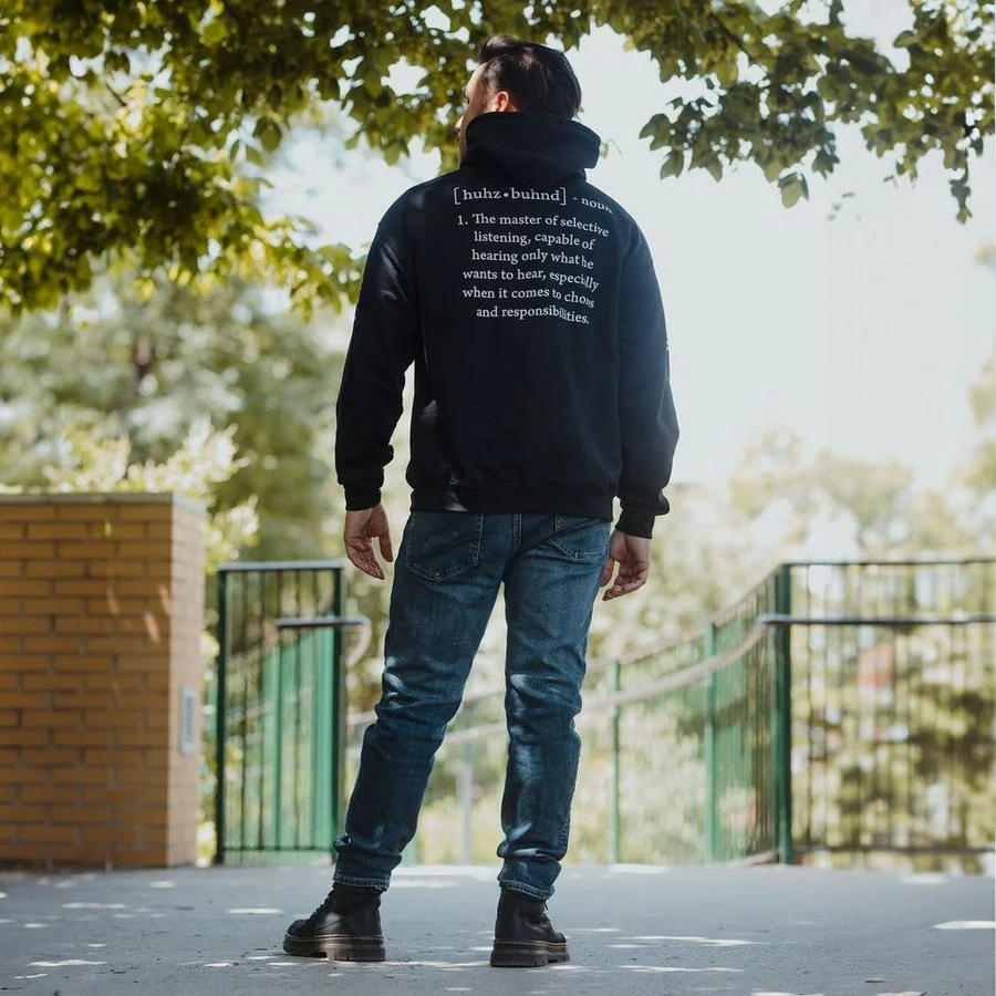Husband Defined Hoodie - Black - Image 5