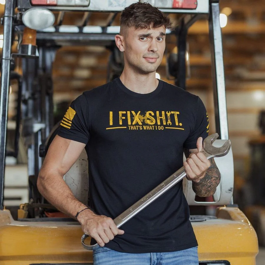 I Fix Sh*t T-Shirt - Black - Image 6