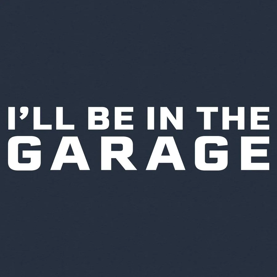 I'll Be In The Garage T-Shirt - Midnight Navy - Image 5