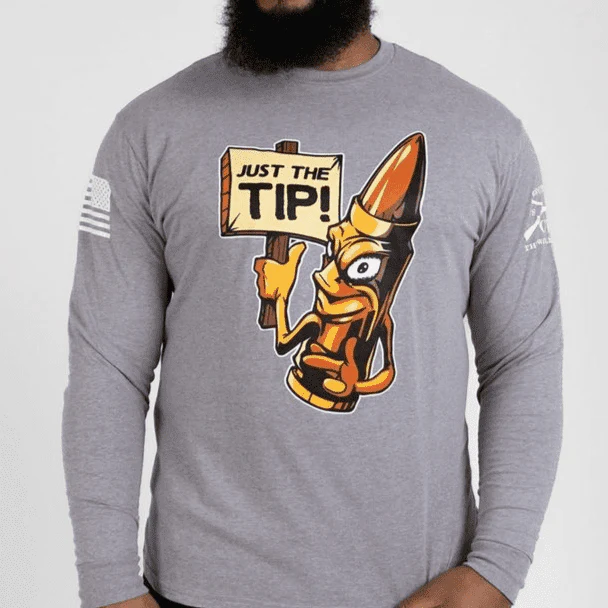 Just The Tip Long Sleeve - Dark Heather Gray - Image 4