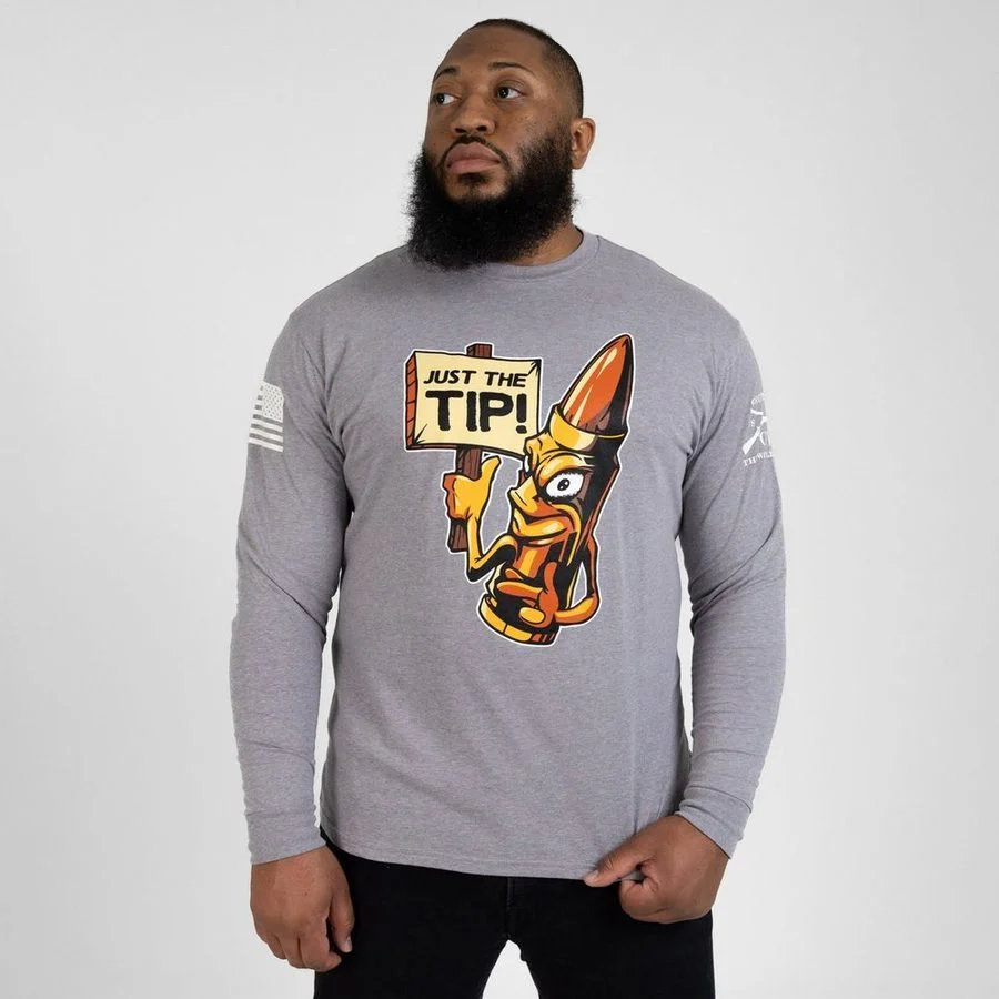 Just The Tip Long Sleeve - Dark Heather Gray - Image 8