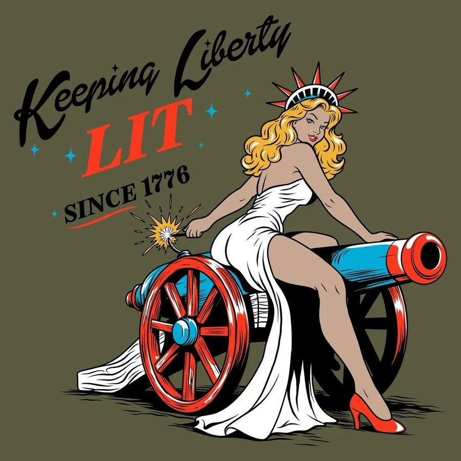 Keeping Liberty Lit T-Shirt - Military Green - Image 4